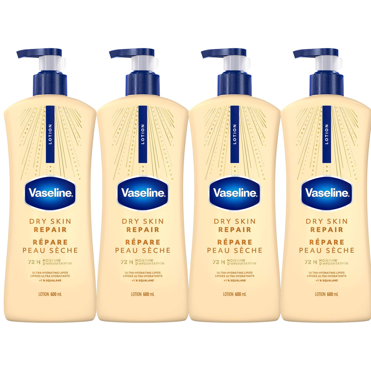 Vaseline Intensive Care Dry Skin Repair Lotion, 4 x 600 ml