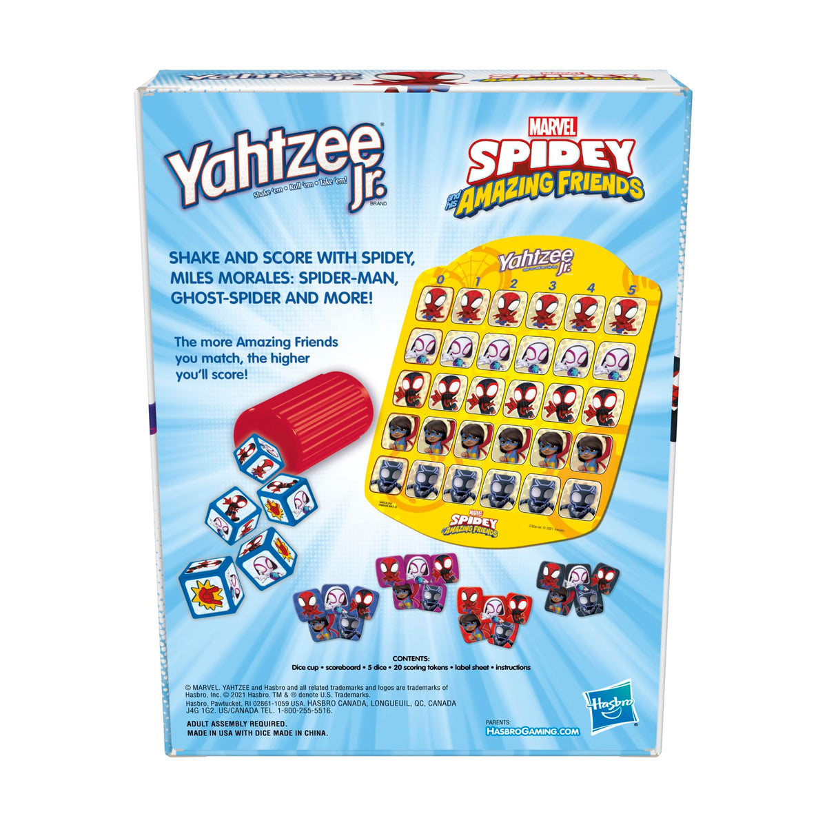Hasbro Yahtzee Jr. Marvel Spidey and His Amazing Friends Edition