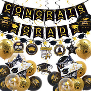 Graduation Decorations Class of 2026, 12 Piece Black and Gold