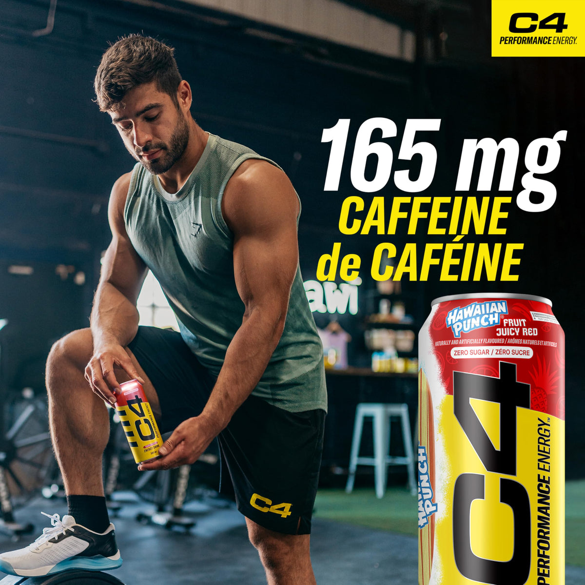 C4 Performance Energy Drink, Hawaiian Punch Juicy Red, 12 x 473 ml