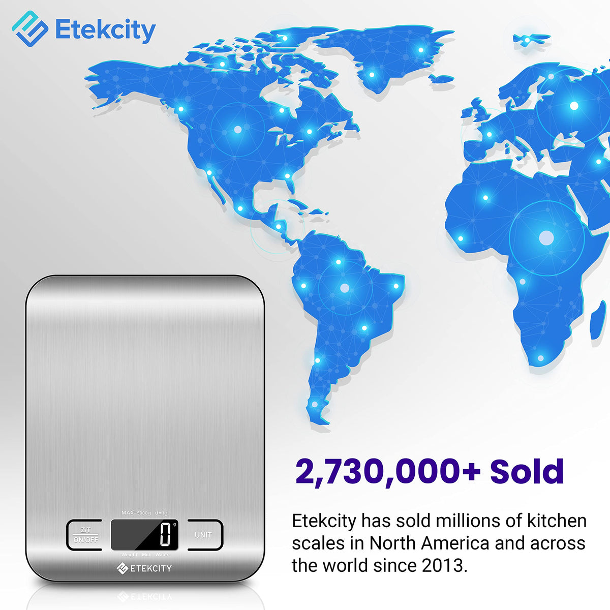 Etekcity Digital Kitchen Scale, Small, Stainless Steel