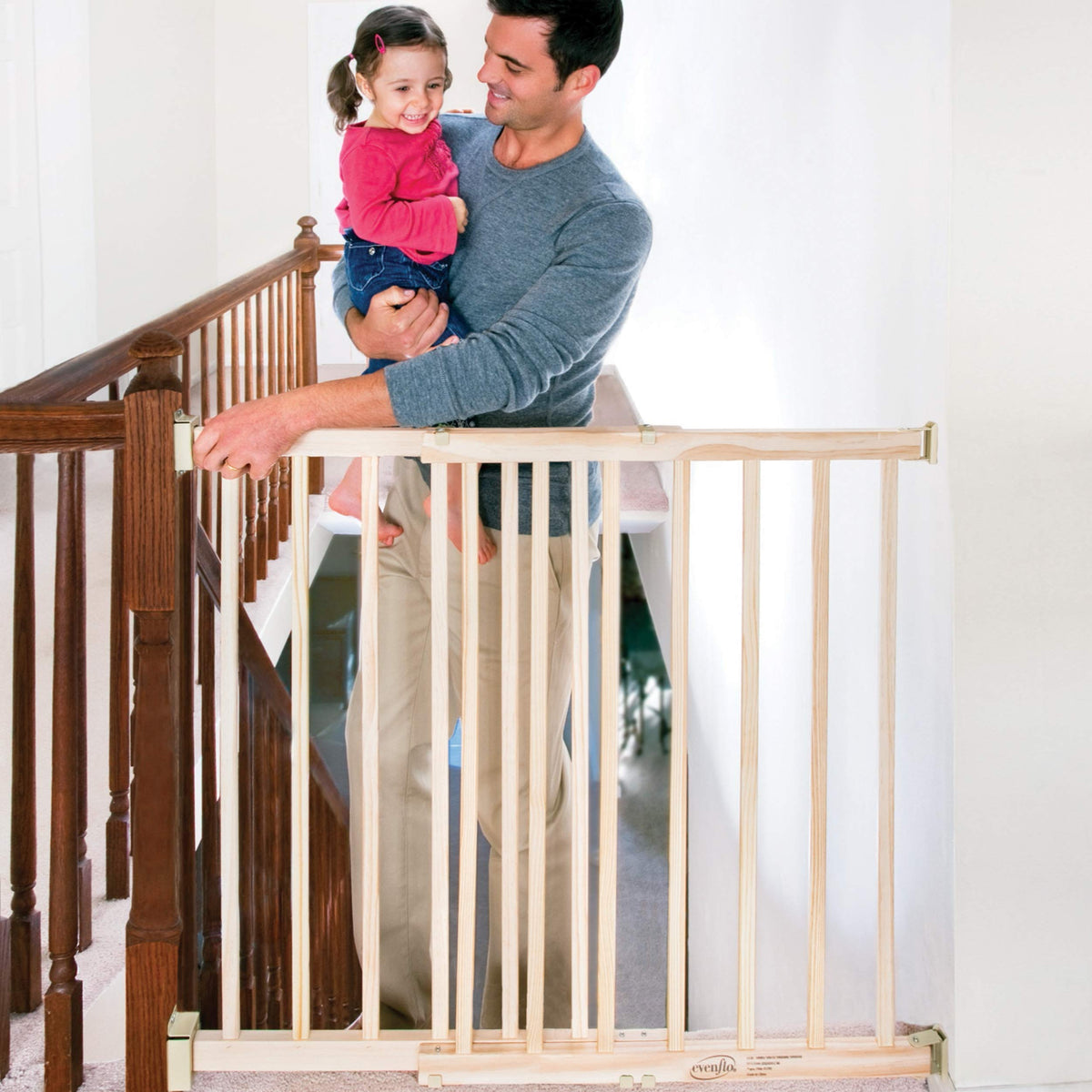 Evenflo Top of Stairs Extra Tall Gate, Hardware Mounted