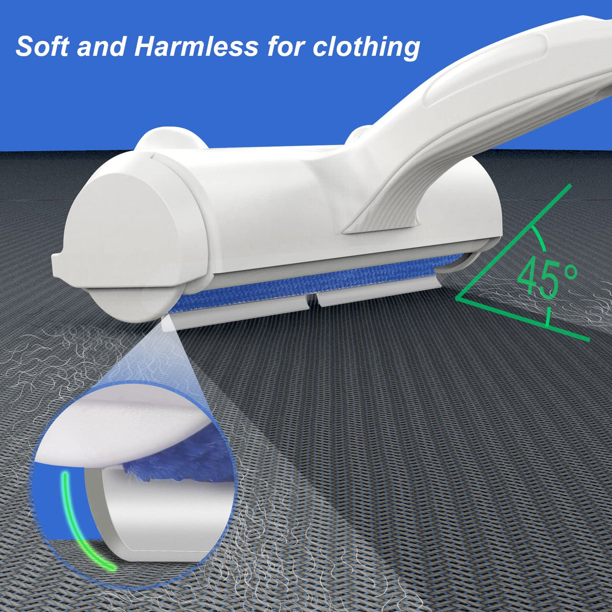 Wouble Reusable Pet Hair Remover Roller, White