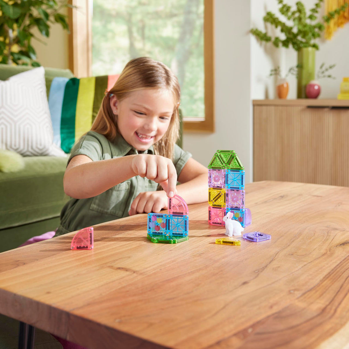 Magna-Tiles microMAGS Spring Garden Travel Set, 24 Pieces