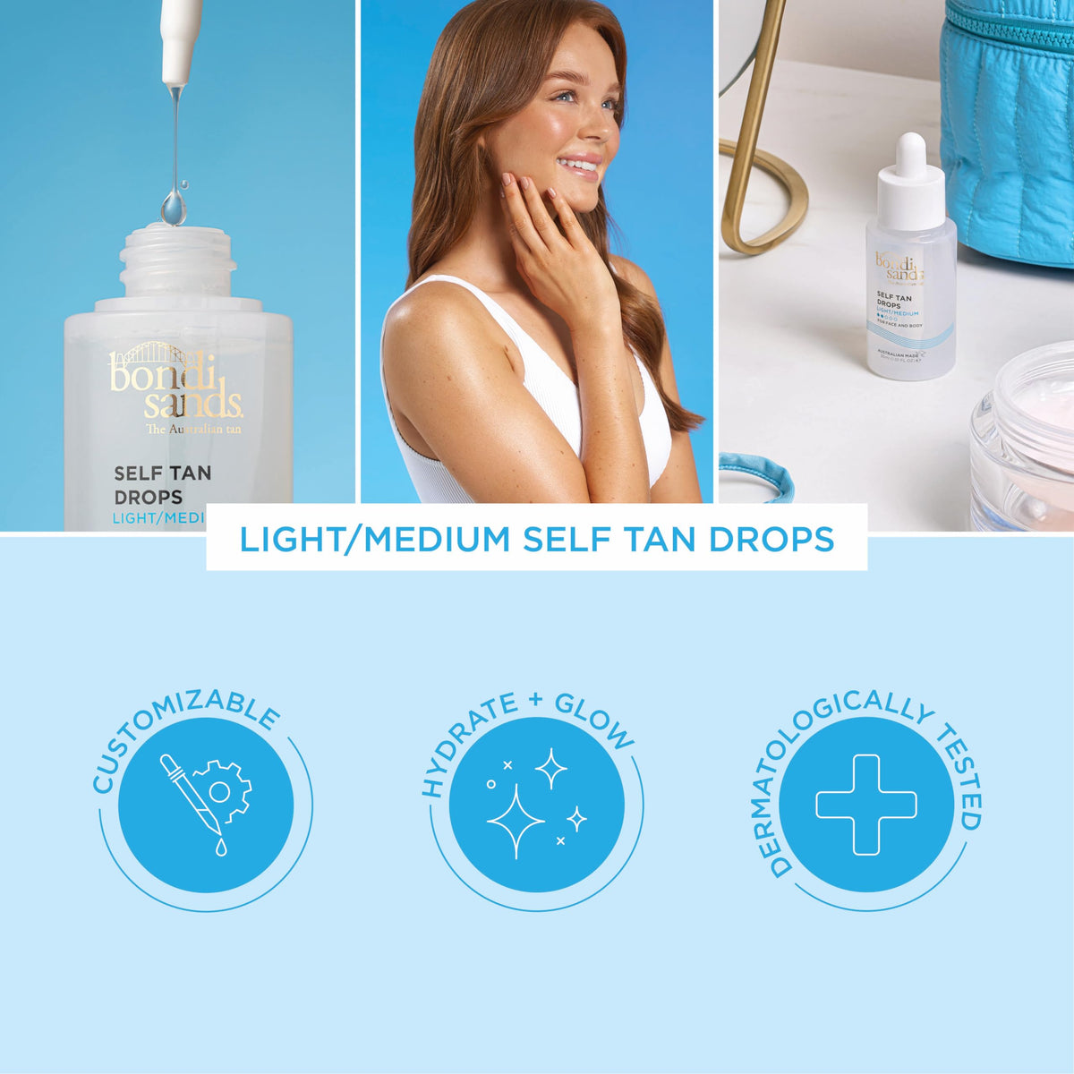 Bondi Sands Self Tanning Drops, Light/Medium, 30 mL
