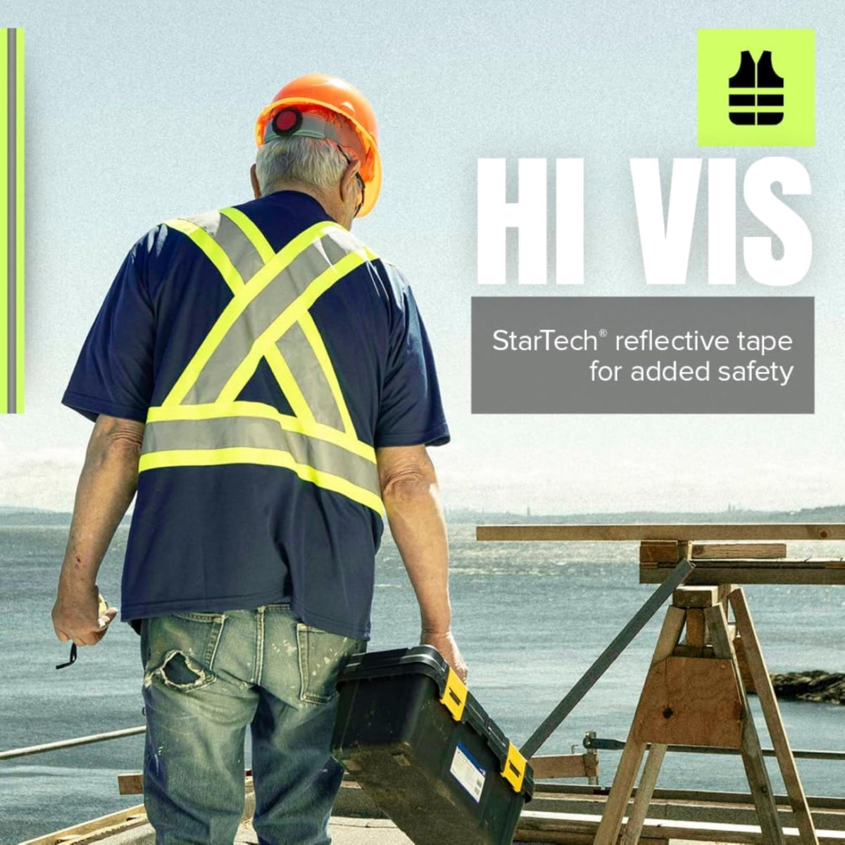 Pioneer High Vis Safety T-Shirt for Men, Class 1