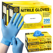 72HRS Blue Nitrile Disposable Gloves, 4 Mil, 200 Pieces, Large