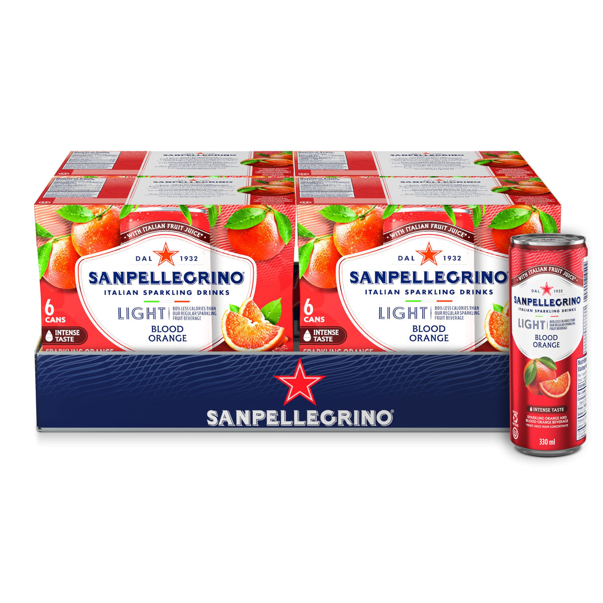 San Pellegrino Light Blood Orange Sparkling Beverage, 24 x 330 ml