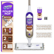 Swiffer PowerMop Wood Kit, Lemon, 2 Pads, 2 Batteries