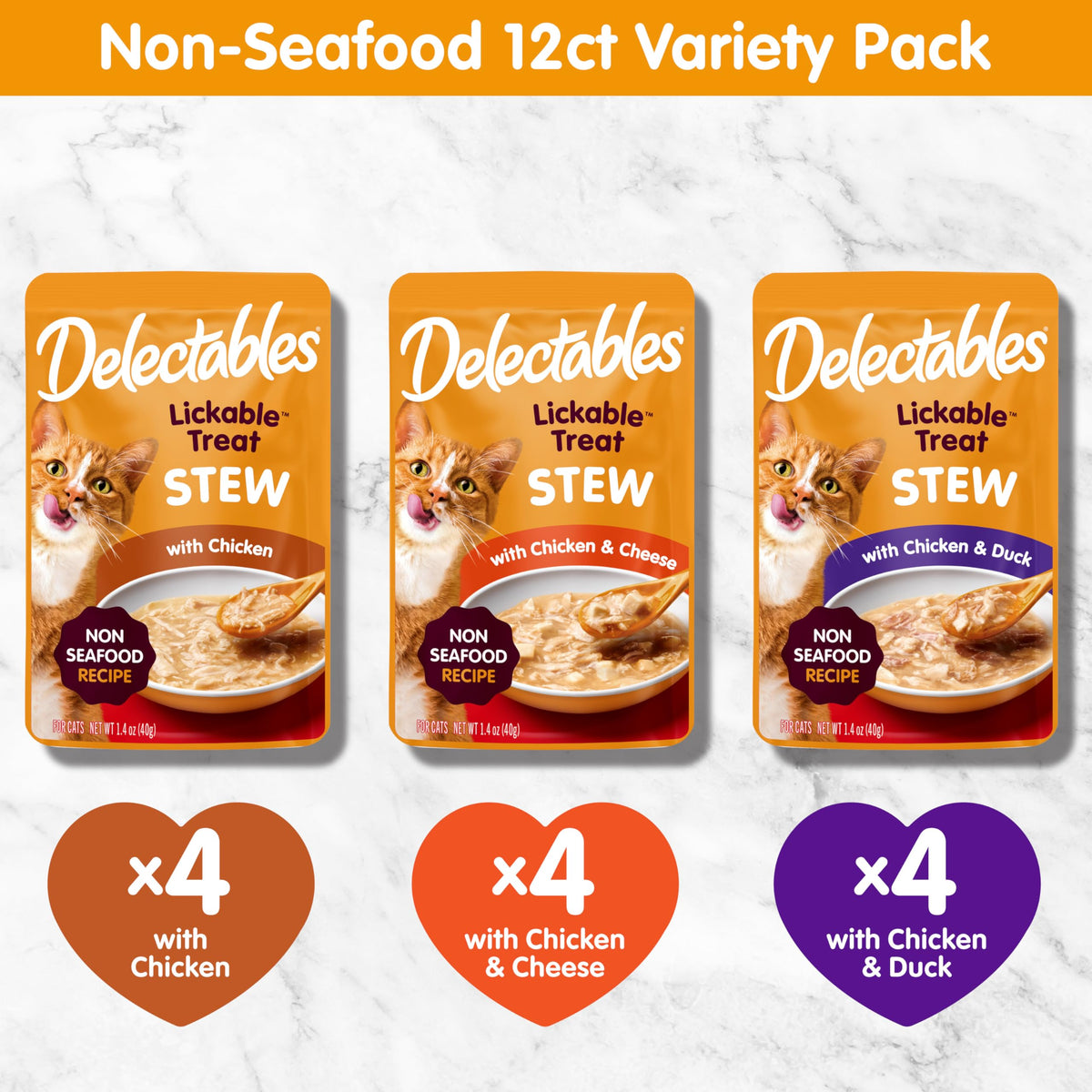 Hartz Delectables Stew Lickable Wet Cat Treats, Variety, 24 Pack