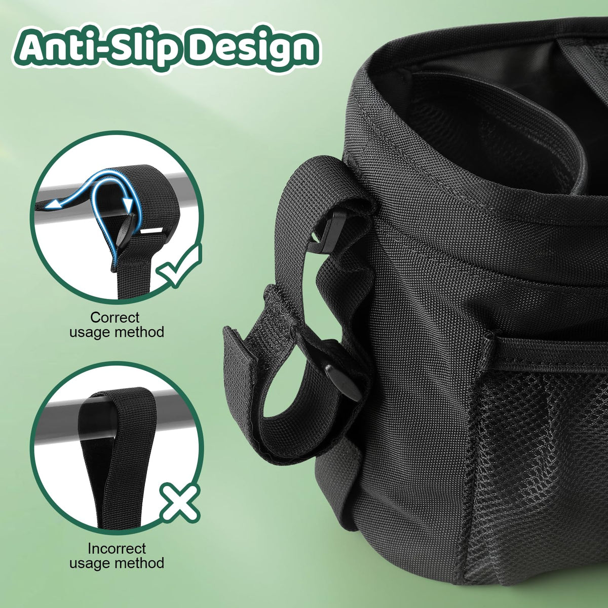 Universal Stroller Caddy Organizer with Cup Holder & Phone Bag