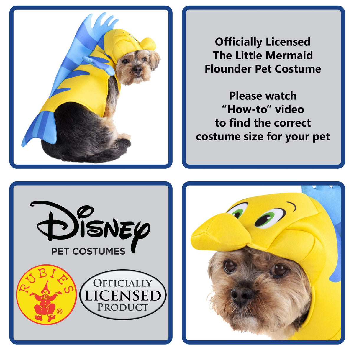 Rubies Disney Little Mermaid Flounder Pet Costume, Small