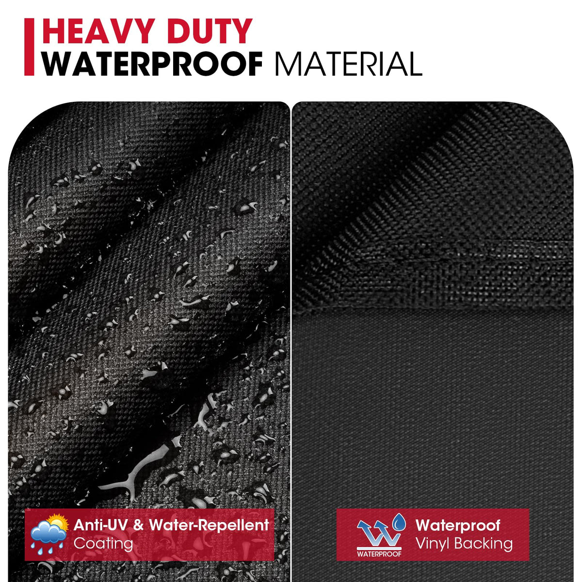 UNICOOK Heavy Duty Waterproof BBQ Cover, 55 in, Black