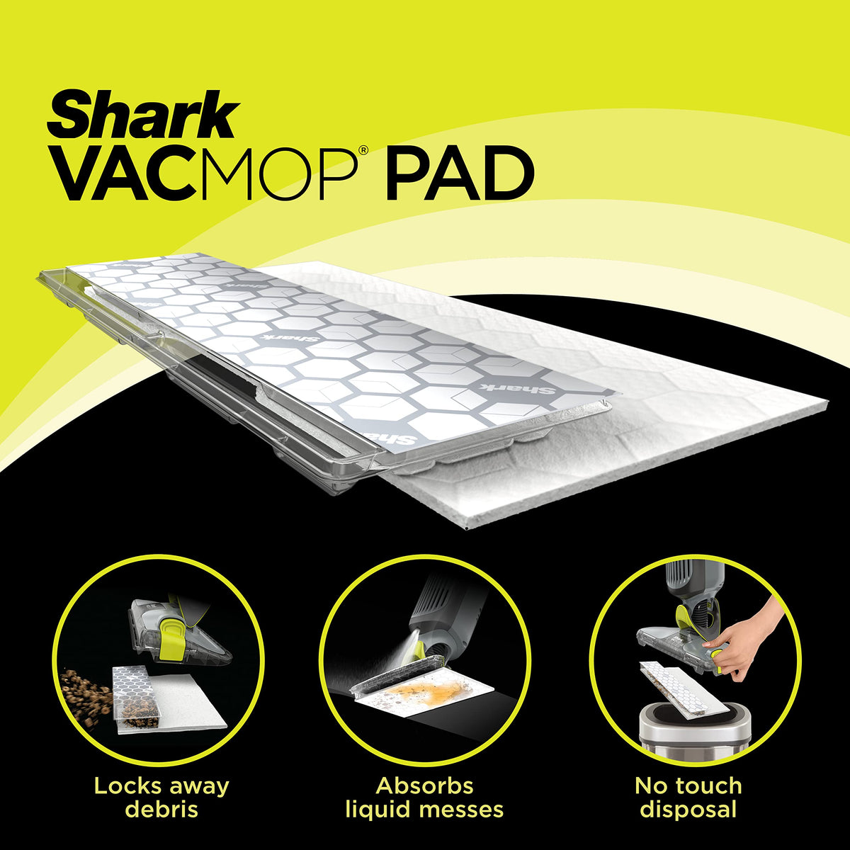 Shark VACMOP Disposable Hard Floor Pad Refills, 32 Count, VMP32