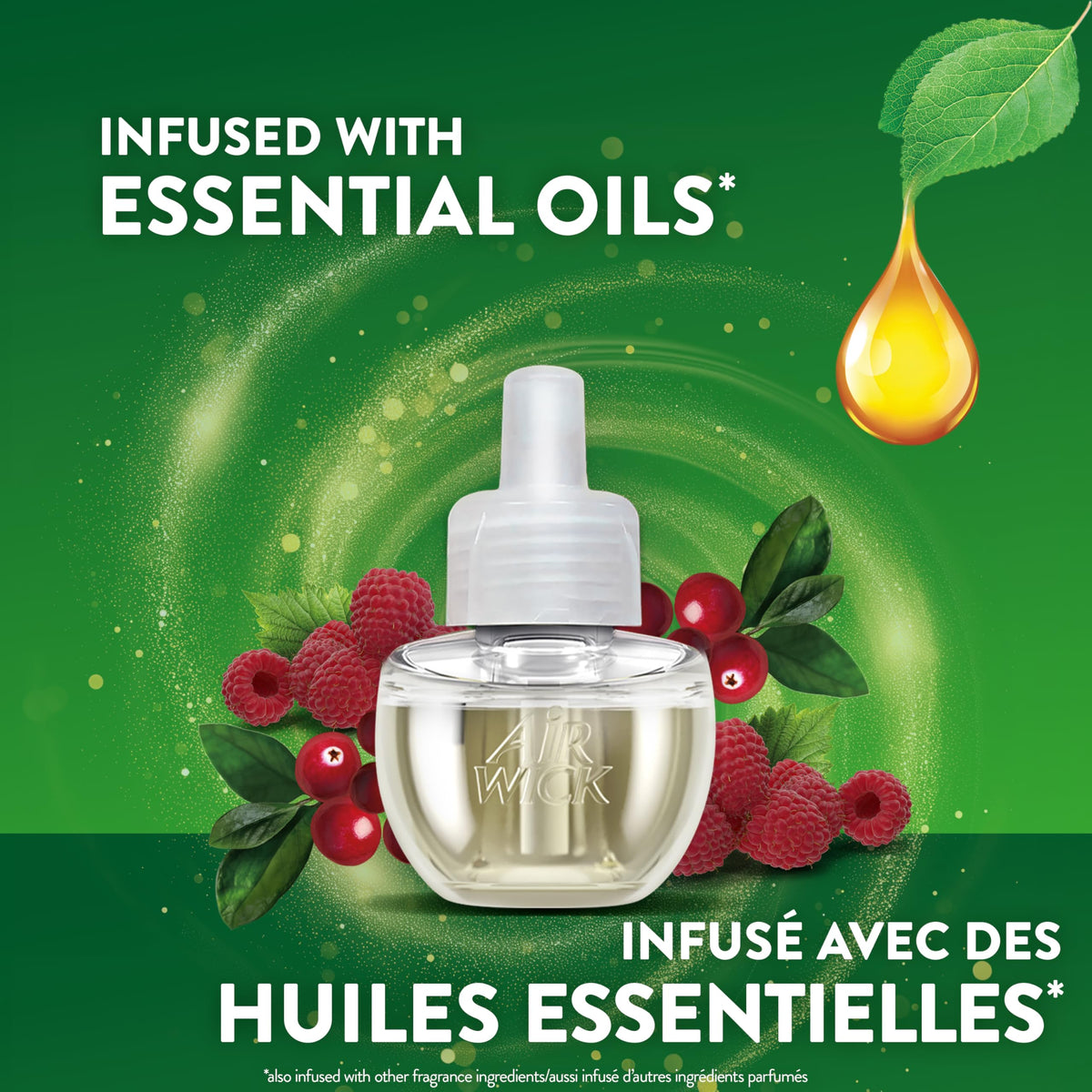 Air Wick Plug In Scented Oil, Wild Berries, 2 Warmers and 5 Refills