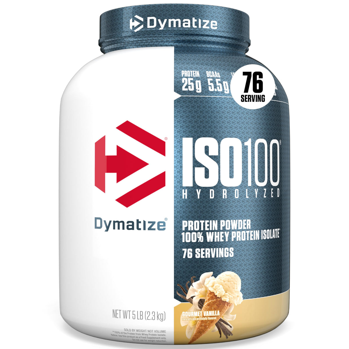 Dymatize ISO100 Hydrolyzed Whey Isolate, Gourmet Vanilla, 2.3kg