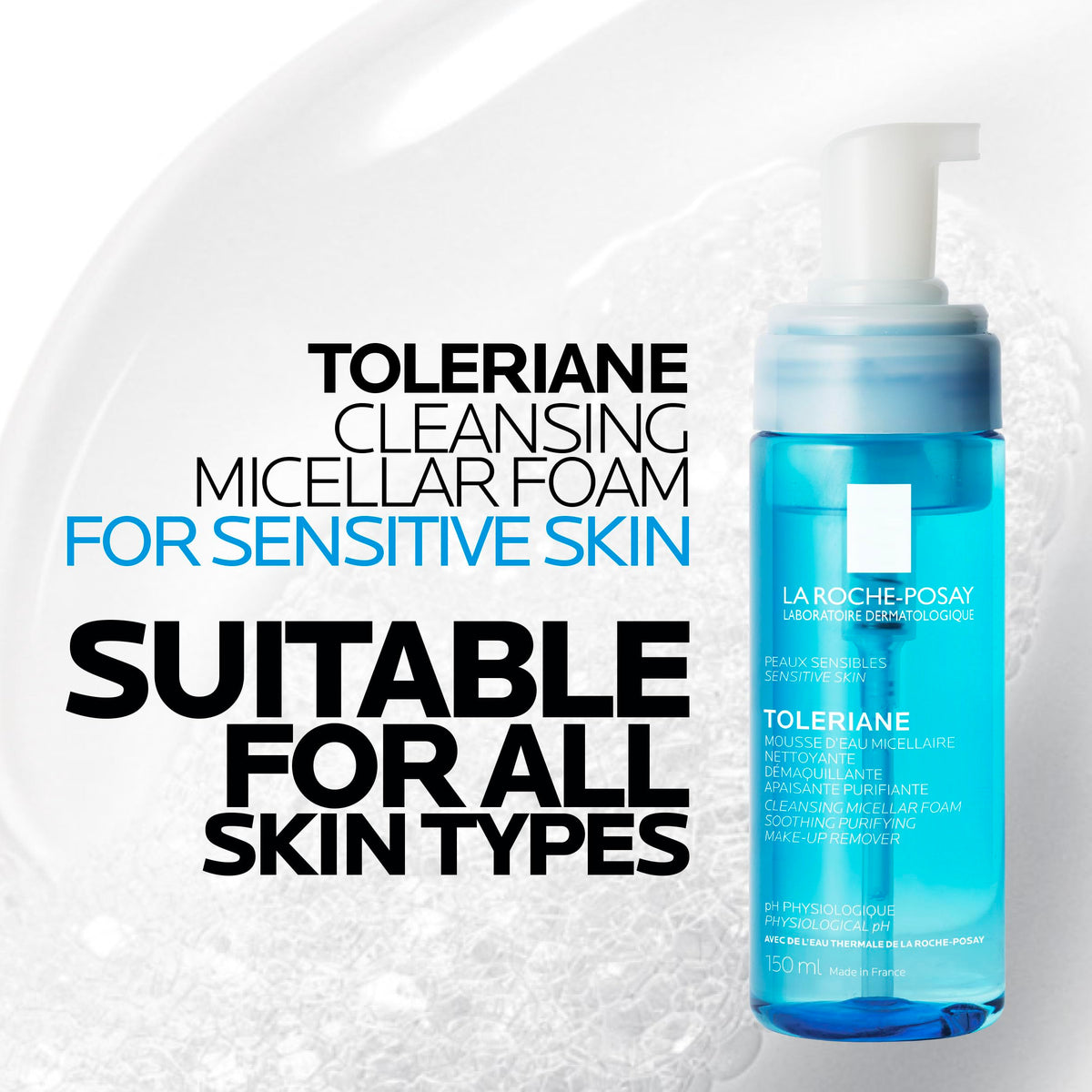 La Roche-Posay Toleriane Micellar Foaming Water Face Wash, 150 mL
