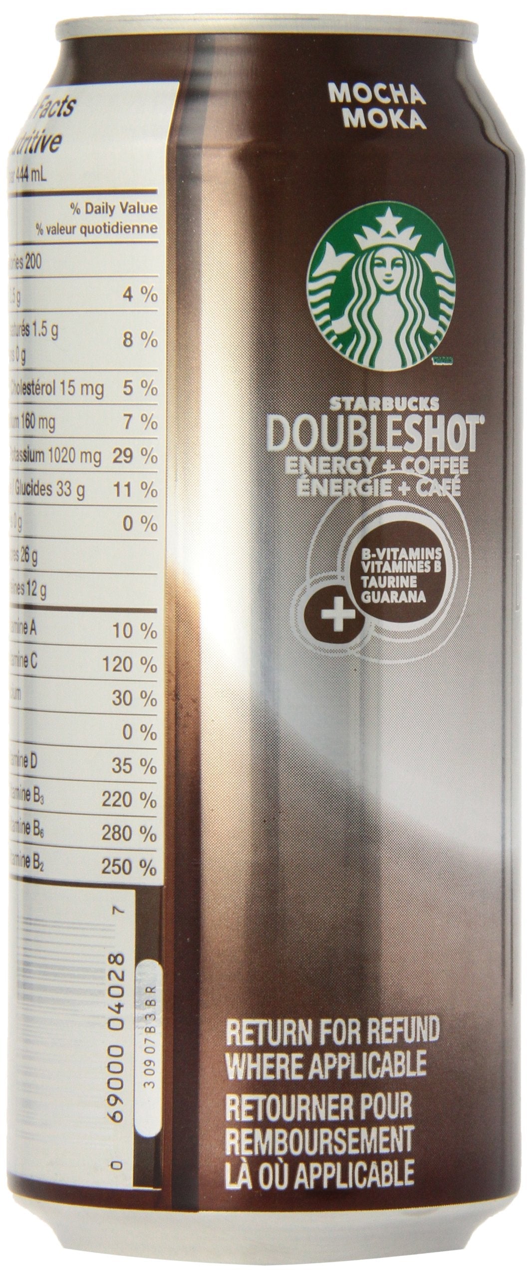 Starbucks Doubleshot Energy, Mocha, 12 x 444 ml