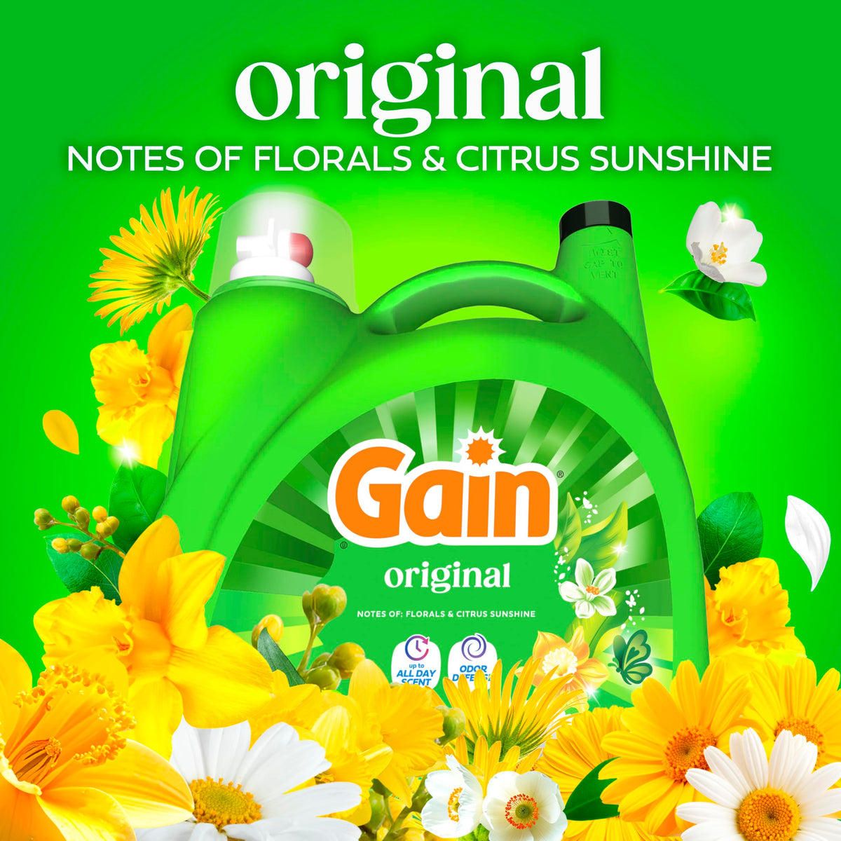 Gain Aroma Boost Liquid Laundry Detergent, Original, 4.55 L, 107 Loads