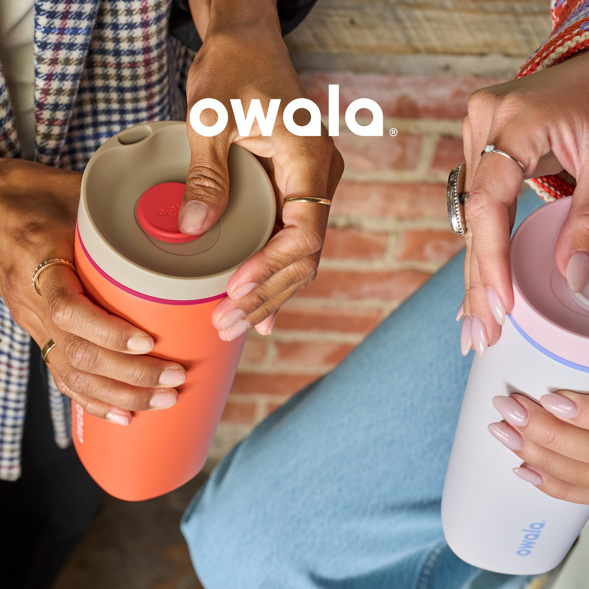 Owala SmoothSip Slider Insulated Coffee Tumbler, 12 oz, Vanilla Bean