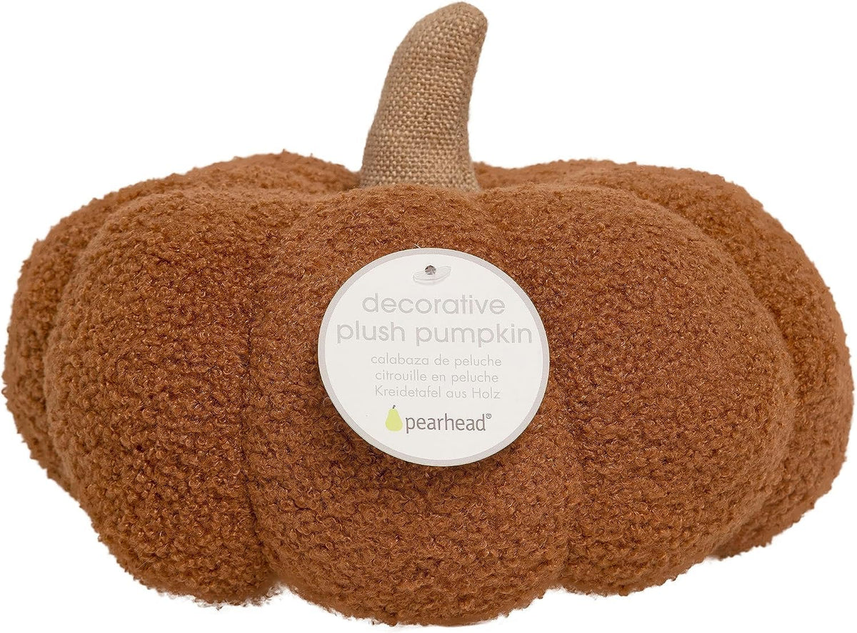 Pearhead Sherpa Pumpkin Pillow, Rust Orange