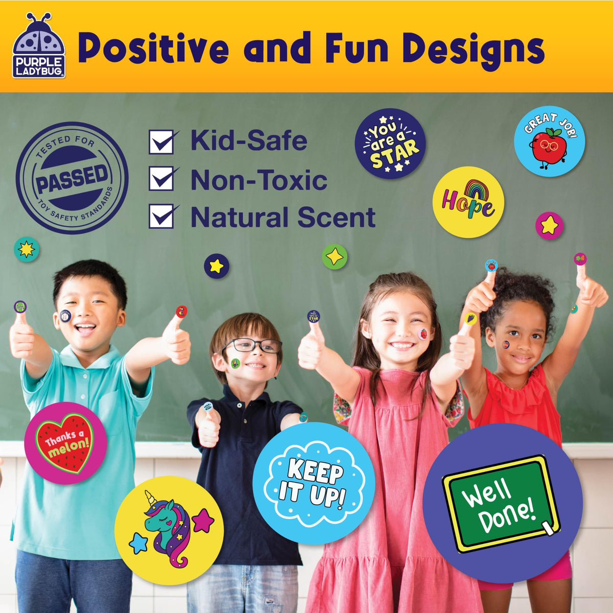PURPLE LADYBUG Scratch and Sniff Reward Stickers (1260 Count)