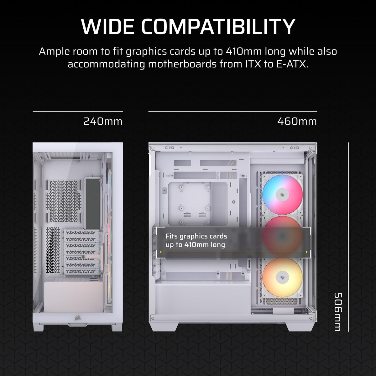 Corsair 3500X RS-R ARGB Mid-Tower PC Case, White