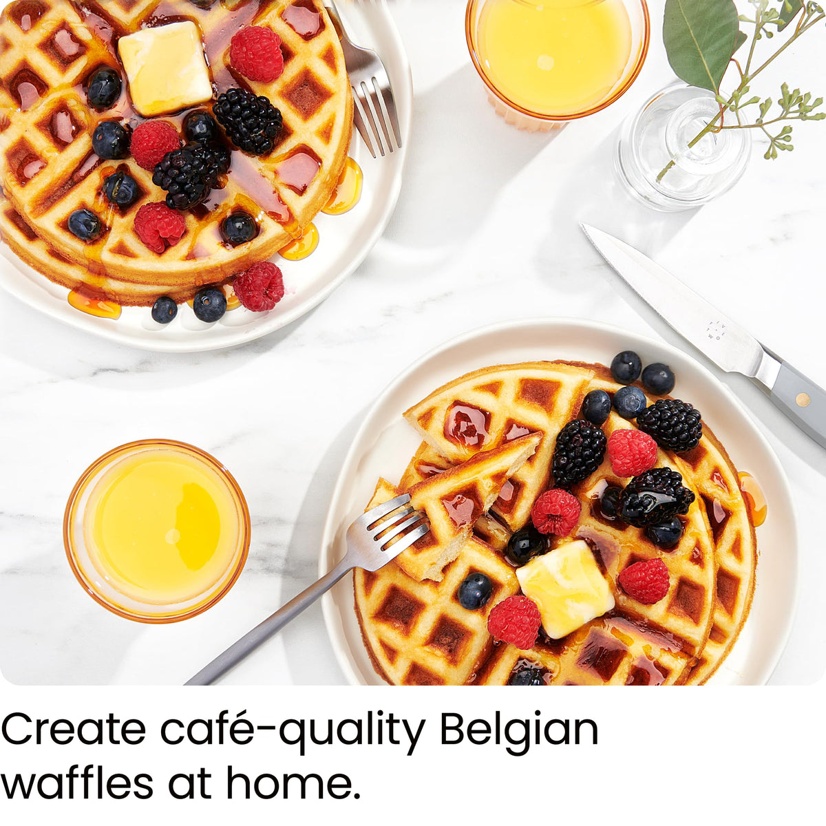 Chefman Rotating Belgian Waffle Maker, Stainless Steel/Black