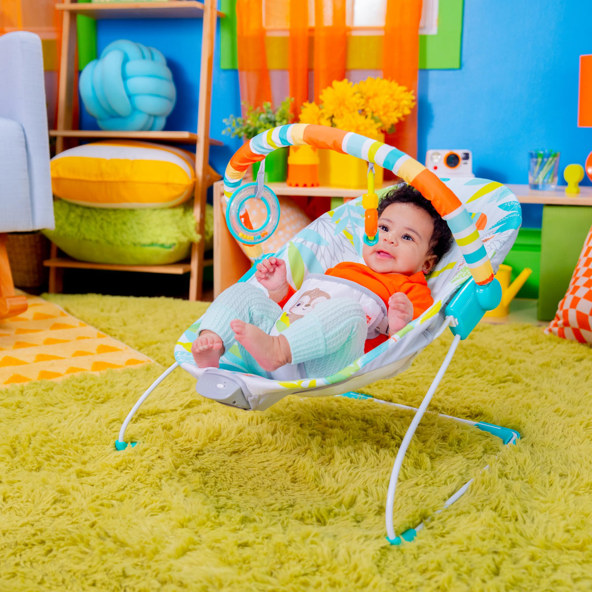 Bright Starts Rainforest Vibes Vibrating Baby Bouncer