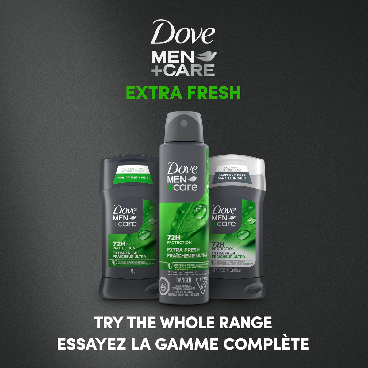 Dove Men+Care Antiperspirant Stick, Extra Fresh, 76g, Pack of 4