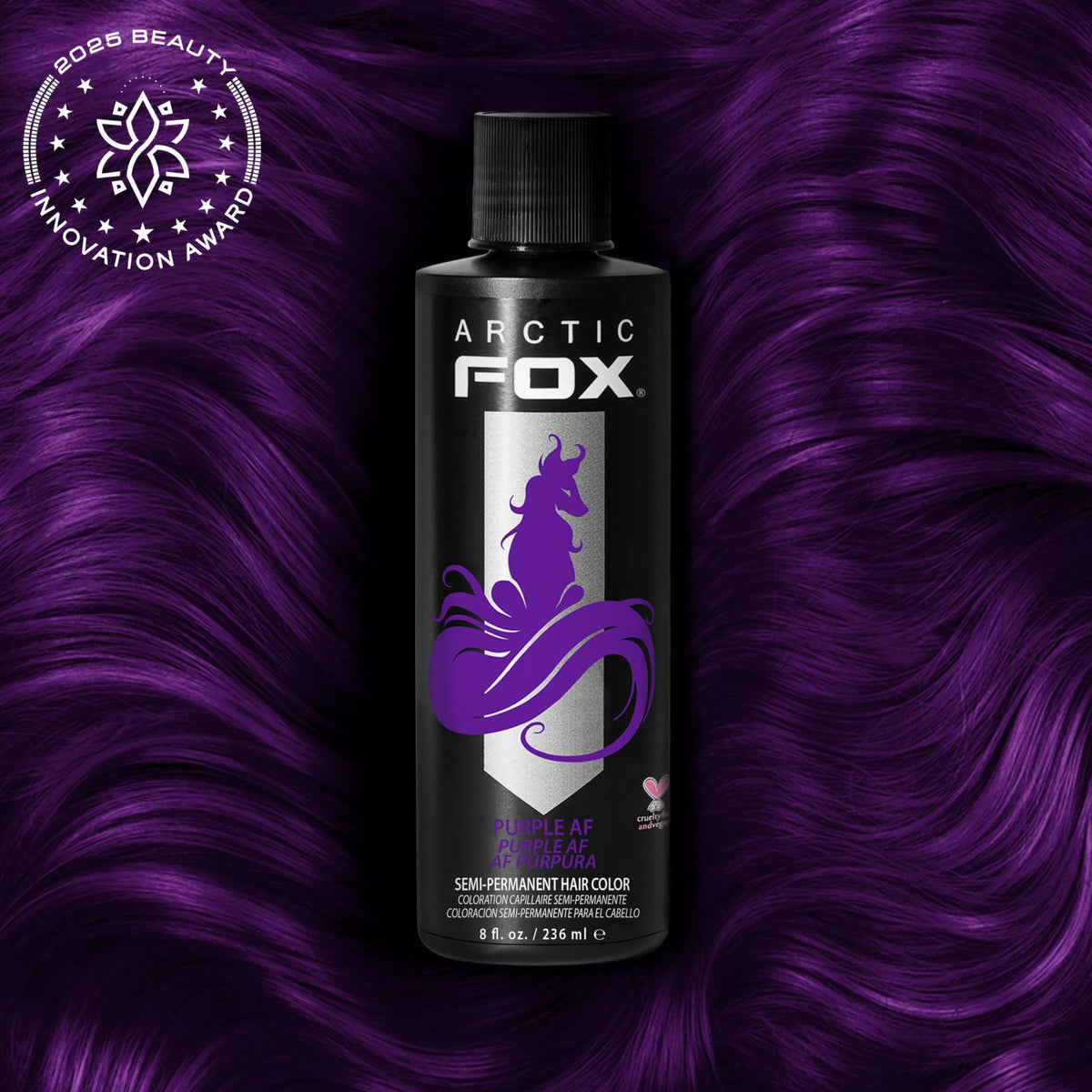 Arctic Fox Semi-Permanent Hair Colour, Purple AF, 236 ml
