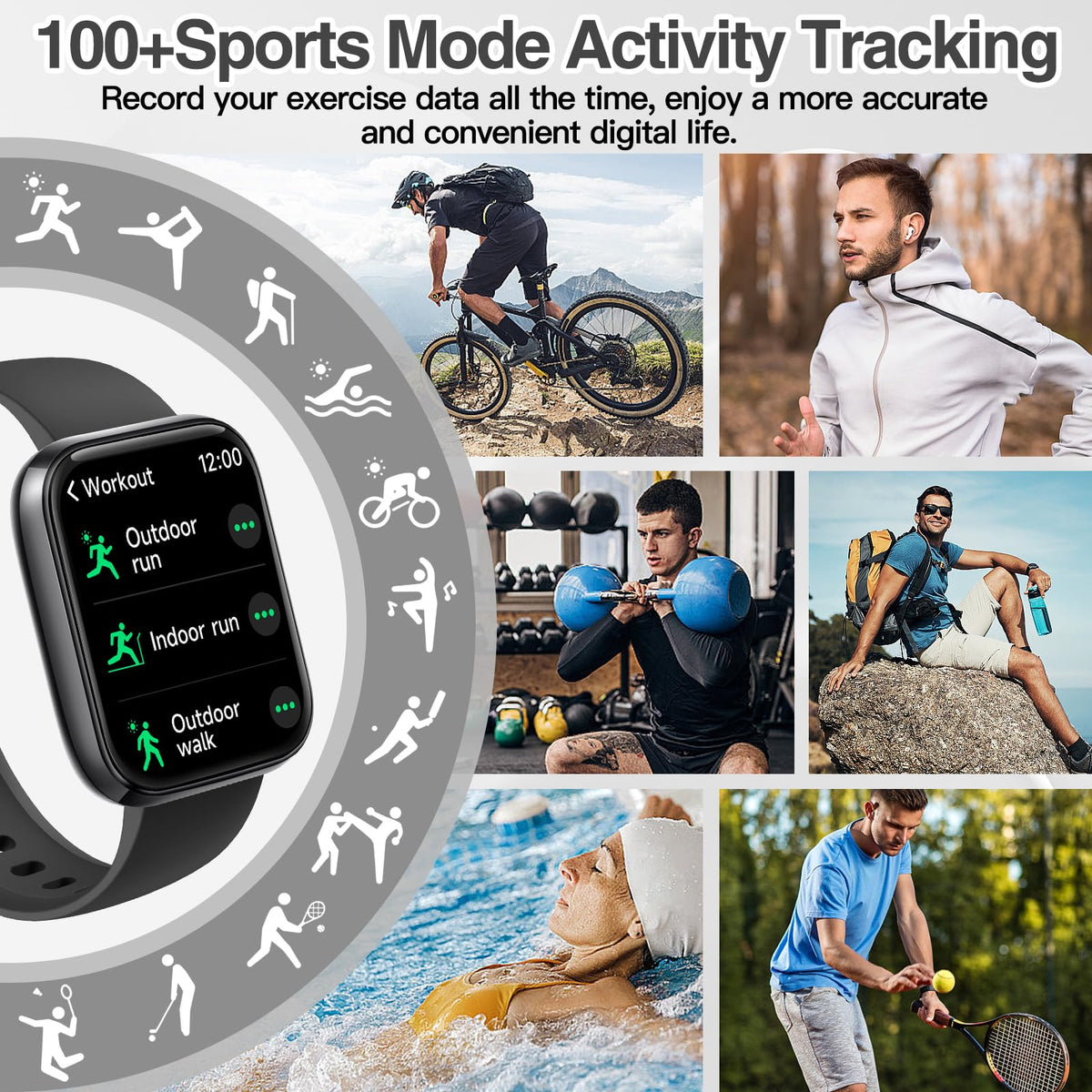 Smart Watch for Men and Women with Bluetooth Call, Alexa, 1.83 in
