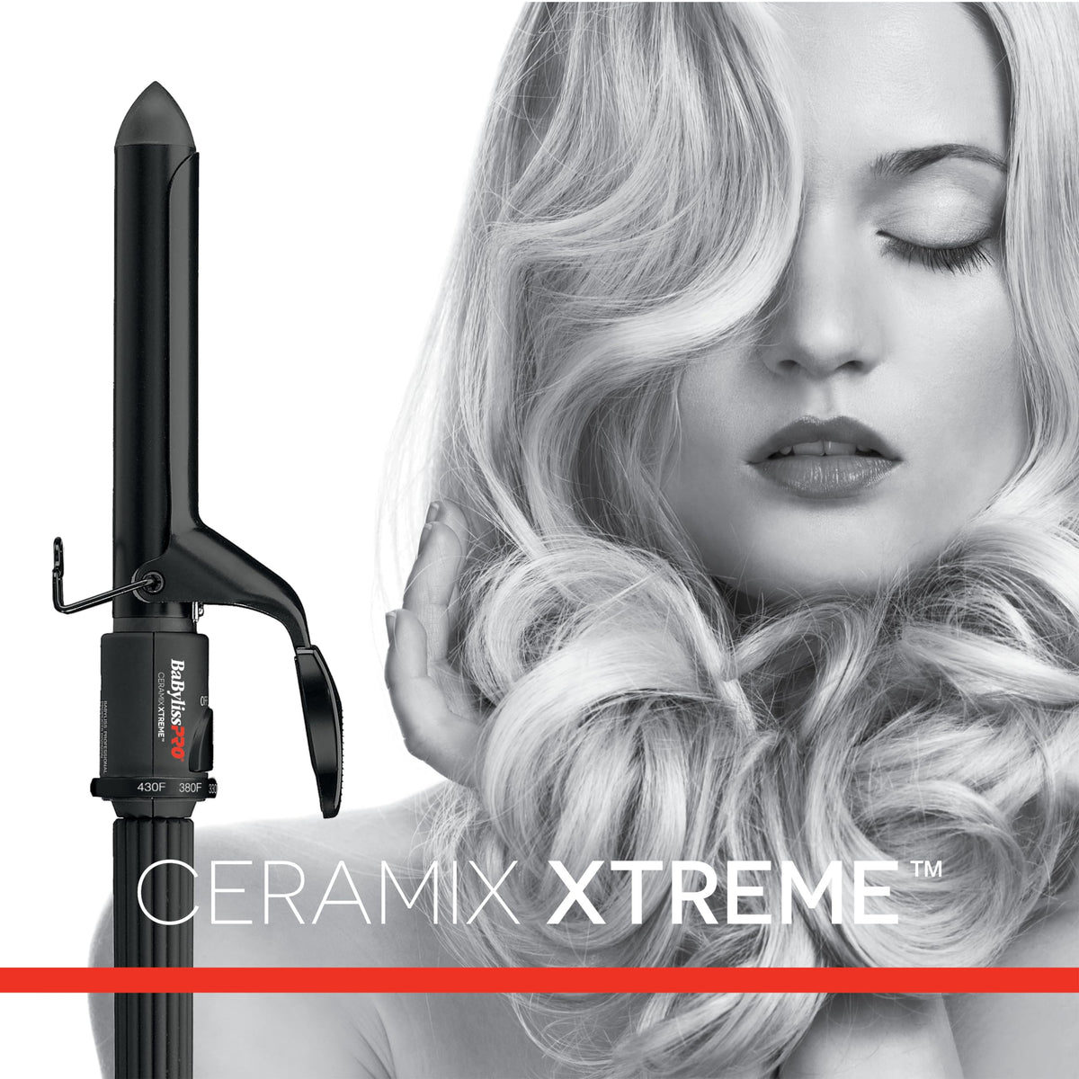 BaBylissPRO Ceramix Xtreme 1" Ceramic Curling Iron, 430°F