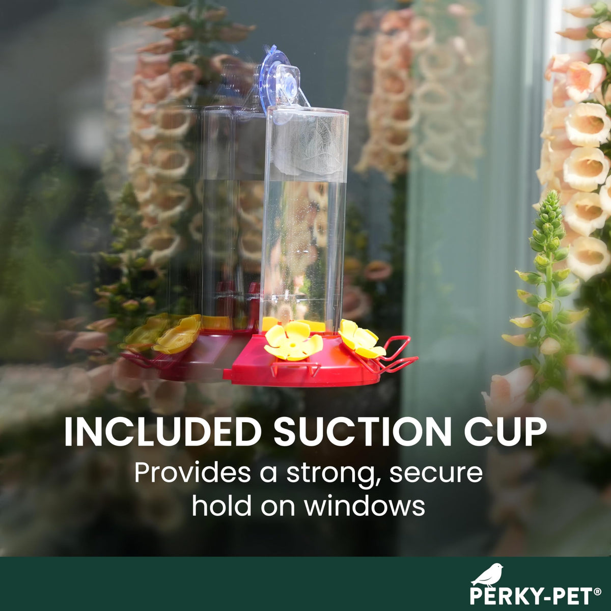 Perky-Pet Window Mount Hummingbird Feeder, 8 oz, 217