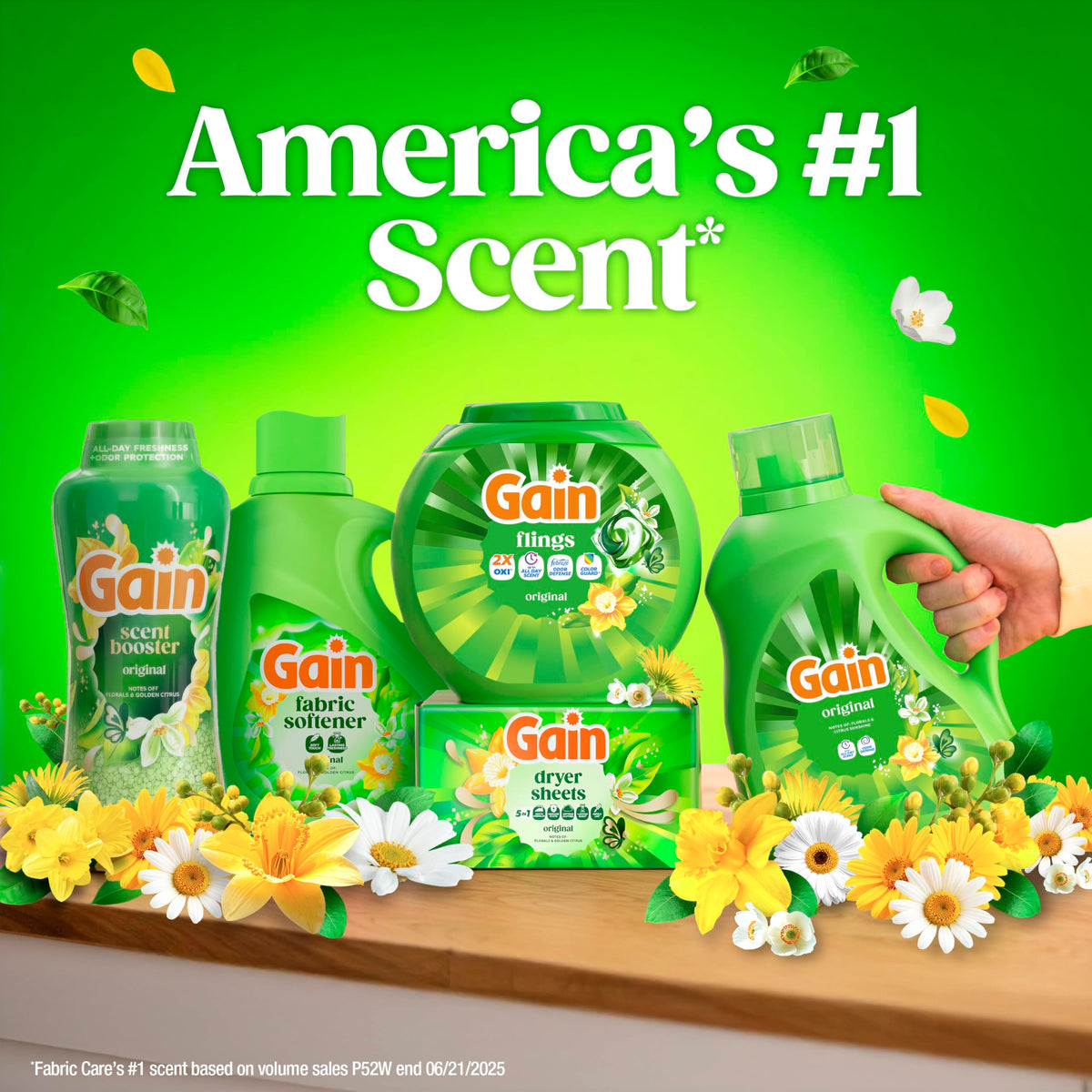 Gain Aroma Boost Liquid Laundry Detergent, Original, 4.55 L, 107 Loads