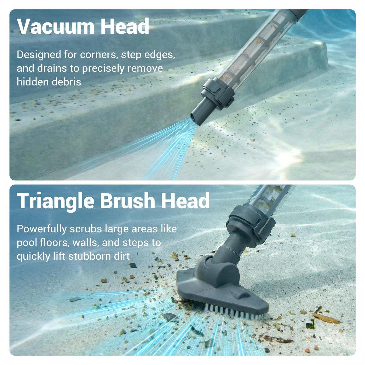 Hushlight Handheld Hot Tub Vacuum, Blue