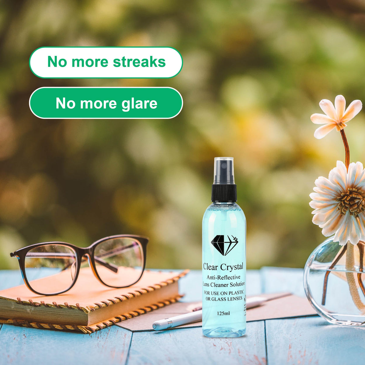 Clear Crystal Glasses Cleaner Kit, 3 Bottles, 125 ml Each