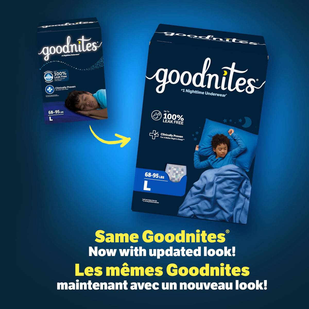 Goodnites Boys' Nighttime Underwear, Size L, 34 Count