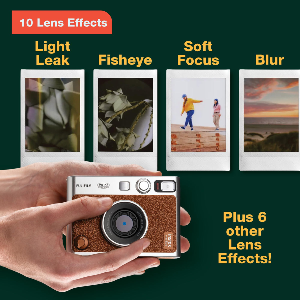 Fujifilm Instax Mini Evo Hybrid Instant Camera, Brown