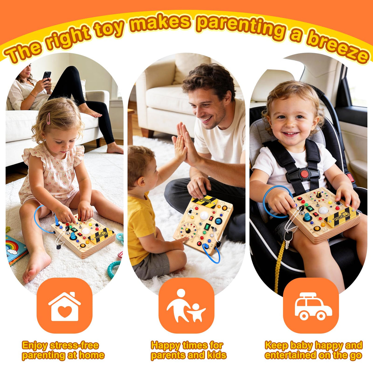 Busy Board with 23 LED Lights for Toddlers