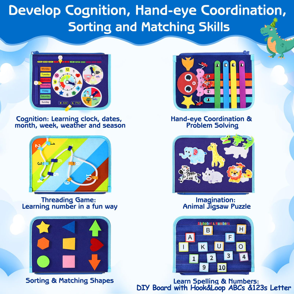 Esjay Montessori Busy Board for Toddlers