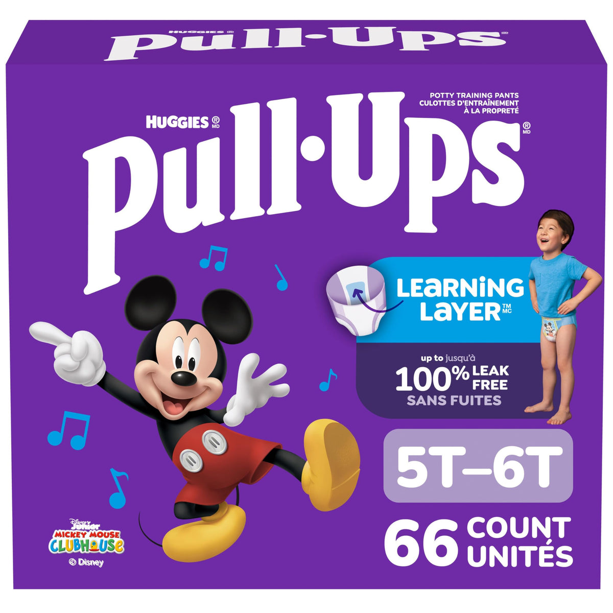 Pull-Ups Boys Potty Training Underwear, 5T-6T (46+ lbs), 66 Count