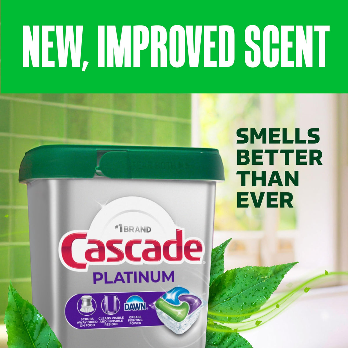 Cascade Platinum Dishwasher Pods, Fresh Scent, 83 Count