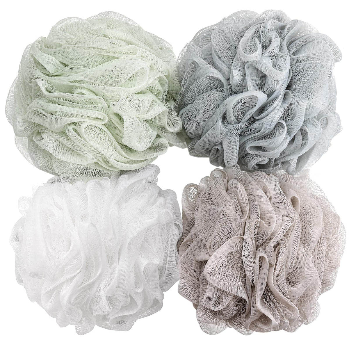 Btyms Mesh Bath Shower Puffs, 60 g, 4 Pack