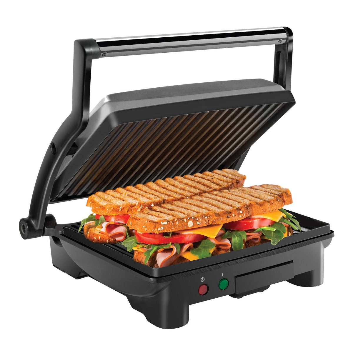 Chefman Panini Press Grill and Sandwich Maker, Non-Stick, 4 Slice