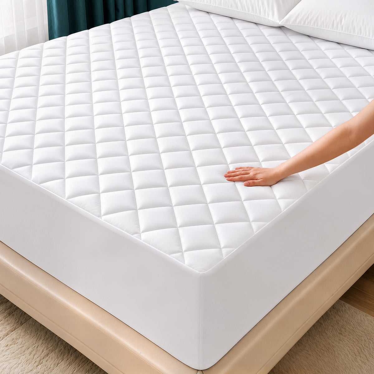 Utopia Bedding Quilted Fitted Mattress Pad, King, White