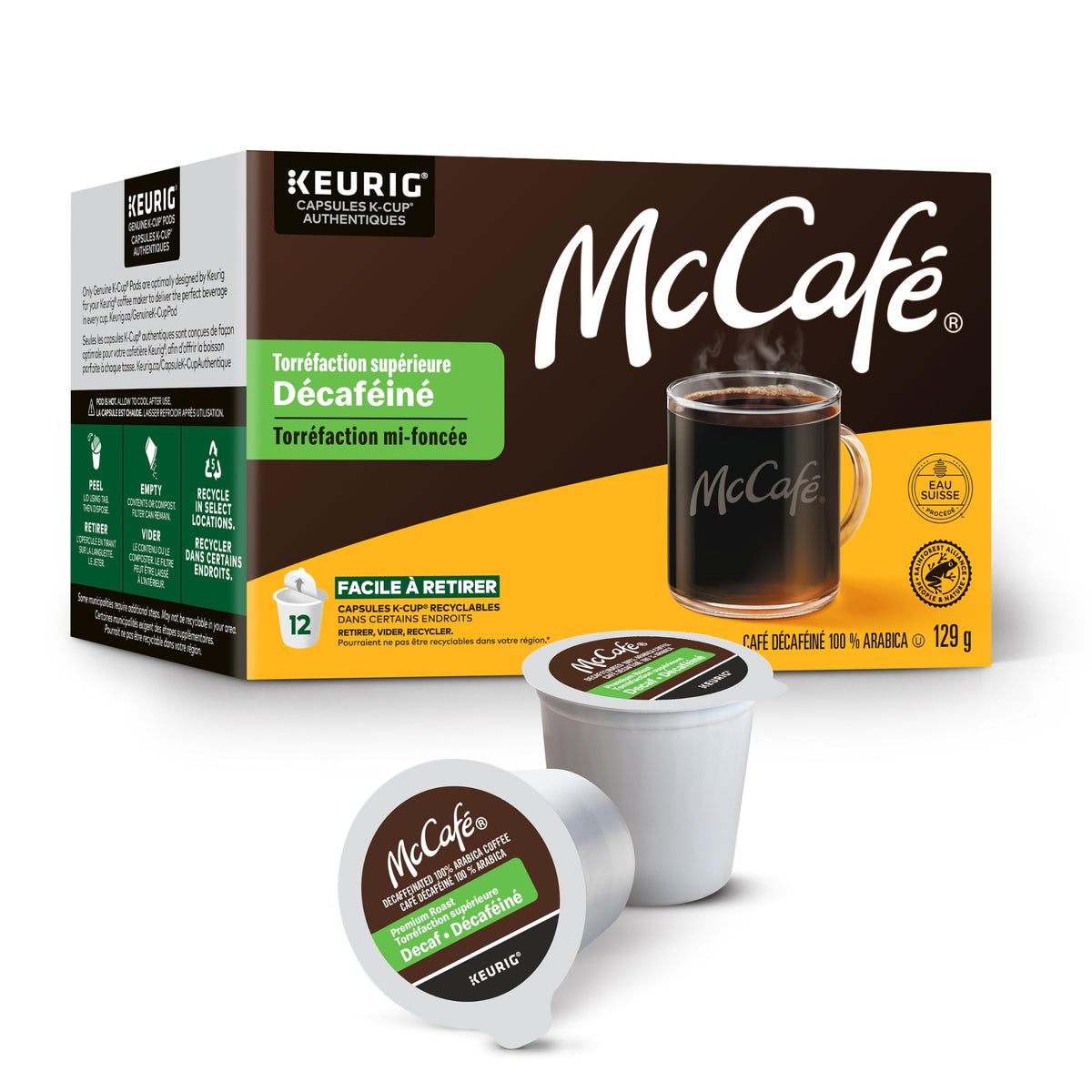 McCafe Medium Dark Roast Decaf K-Cup Coffee Pods, 72 Count