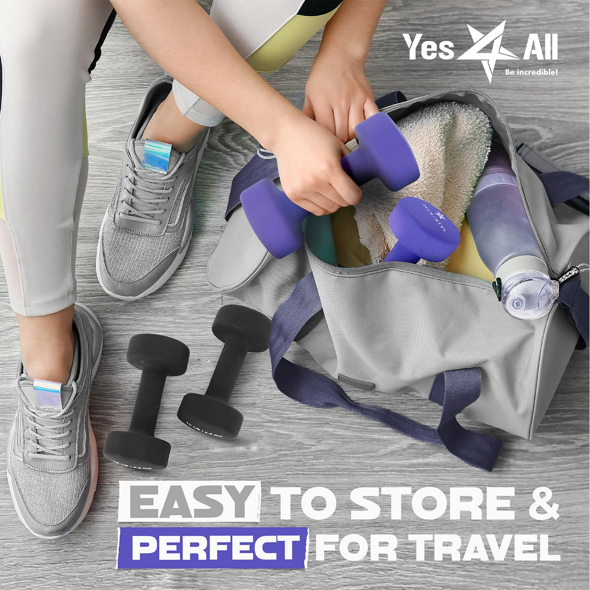 Yes4All Neoprene Dumbbells Pair, M. Purple, 20lbs