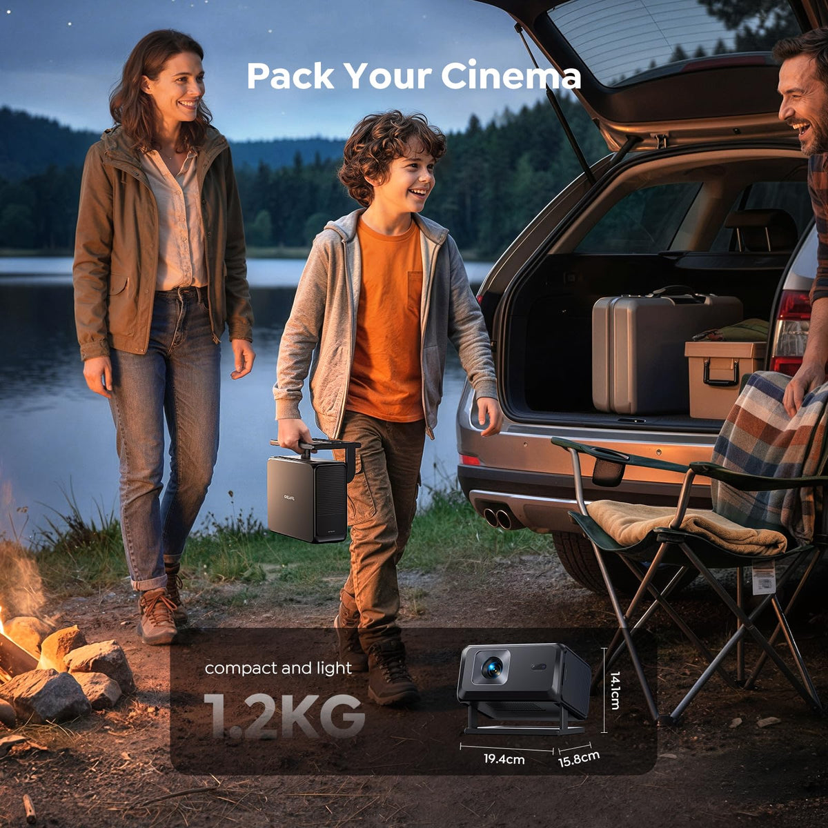 Smart 4K Short Throw Mini Projector, Google TV, Auto Focus, WiFi