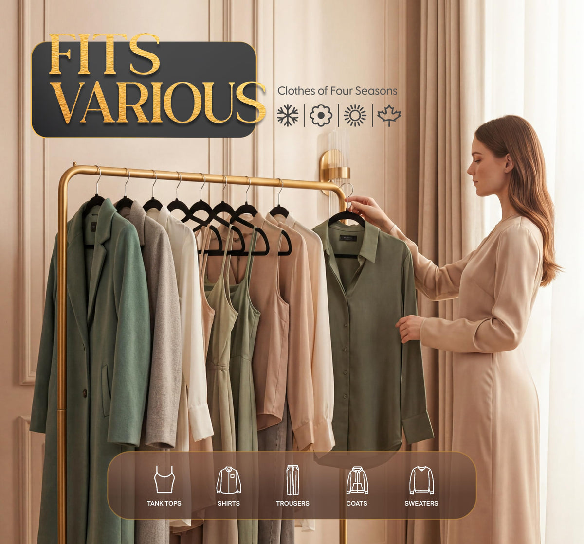Beddora Black Velvet Hangers, 50 Pack